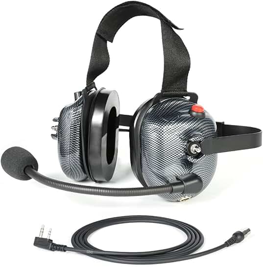 Carbon Fiber Style Headset with Volume Control and 3.5mm Jack