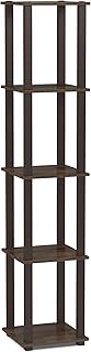 4-Tier Industrial Metal Frame Shelf in Walnut