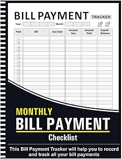 Monthly Bill Payment Checklist Notebook