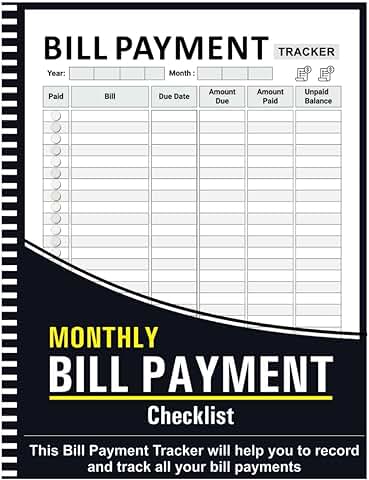 Monthly Bill Payment Checklist Notebook