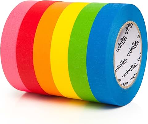 Six-Color Masking Tape Set, 990 Feet, 1 Inch