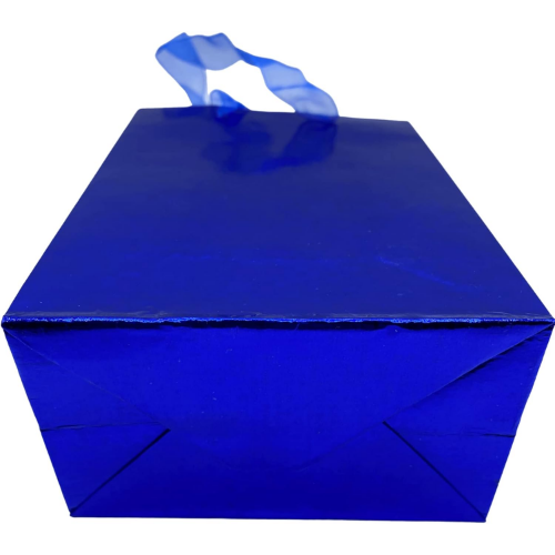 MODAIO-Small Size Gift Bags – Reusable Gift Bags With Handles Stunning Colors - Perfect As Goodie Bags, Birthday Gift Bags, Party Favor Bags– 4"W x 3"D x 6"H Size-1/count (Blue)