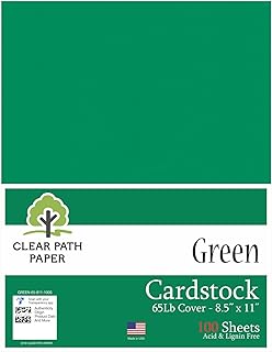 Green Cardstock Paper, 8.5 x 11 inches, 65Lb, 100 Sheets