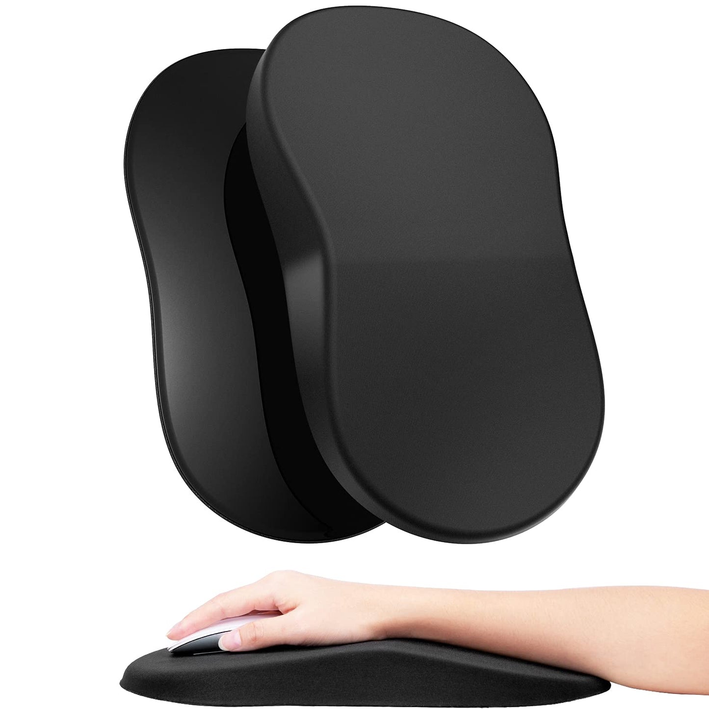Ergonomic Mouse Pad Wrist Support,Pain Relief Mouse Pads with Wrist Rest,Entire Memory Foam Mouse Pad with Non-Slip PU Base,Comfortable Mousepad Perfect for Office & HomeBlack