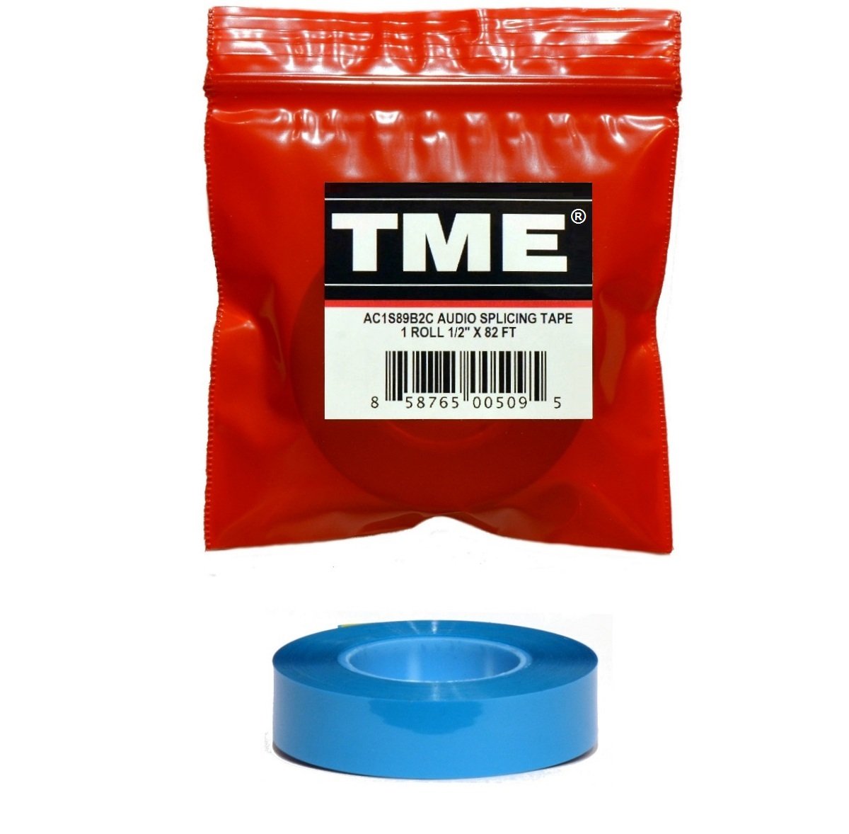 Reel to Reel Audio Splicing Tape Blue Color 1/2" X 82' in Logo Poly Pack for RMGI, Quantegy, Maxell, AMPEX, ATR Media AC1S89B2C