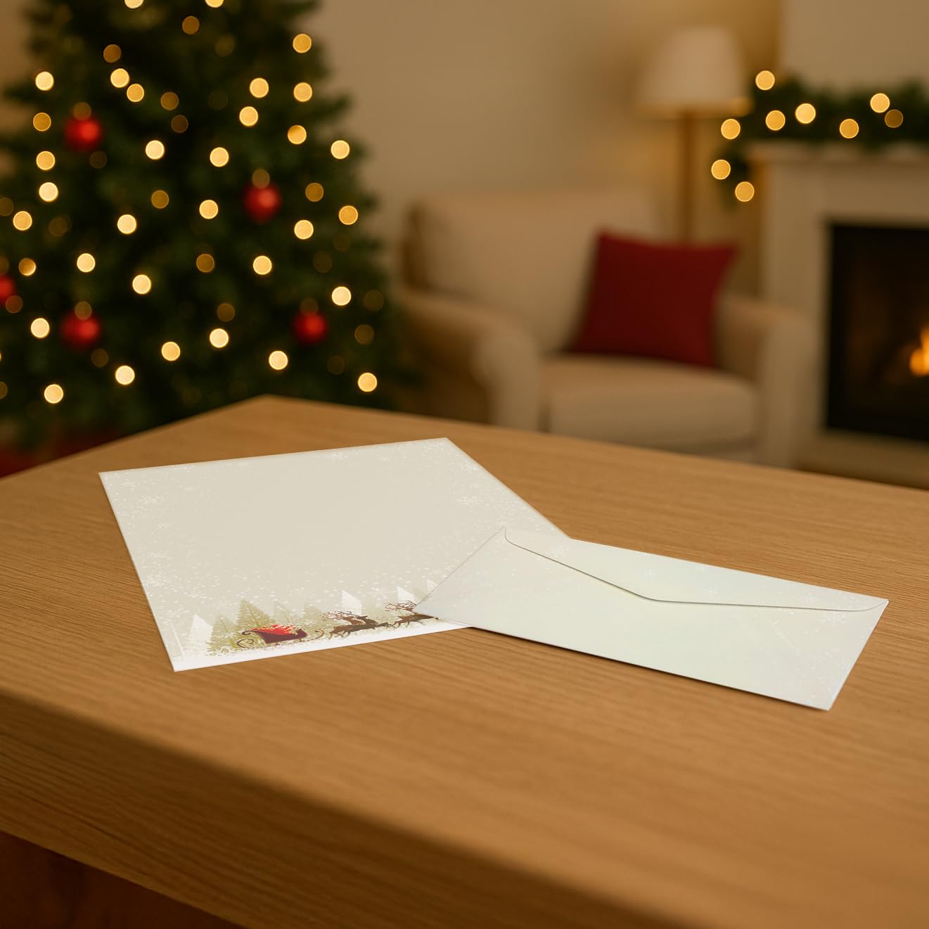 Holiday Reindeer Paper and Envelope Set, 8.5 x 11