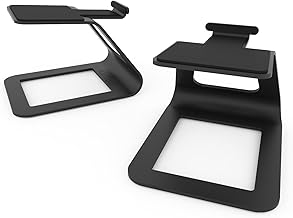 Pair of Elevated Desktop Speaker Stands in Black