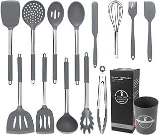 14-Piece Silicone Kitchen Utensil Set with Holder