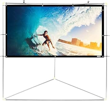 Outdoor 100-inch White Projector Screen with Stand