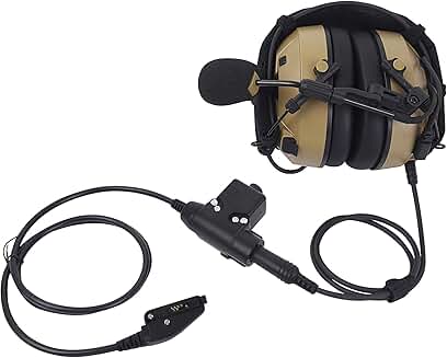Noise Cancelling Military Airsoft Headphones with Boom Mic