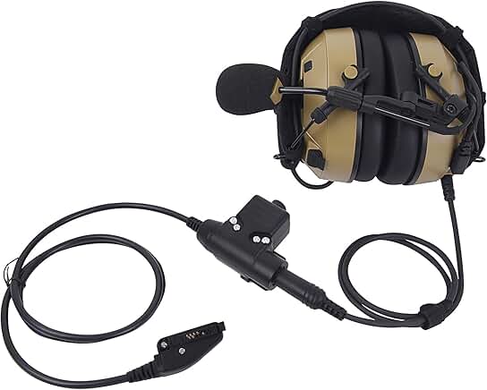 Noise Cancelling Military Airsoft Headphones with Boom Mic