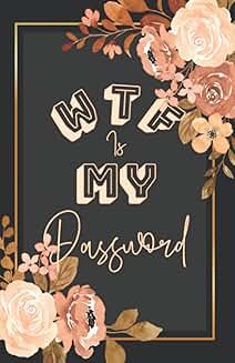 Small black password and username organizer with elastic flowers
