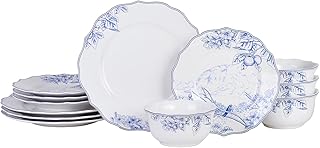 12-Piece Floral Porcelain Dinnerware Set for Four