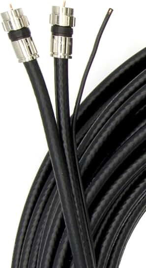 75 Feet Black Dual RG6 Siamese Coaxial Cable
