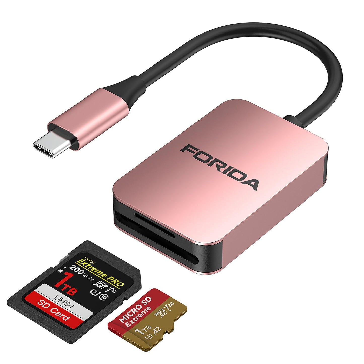 2-in-1 USB C SD and Micro SD Card Reader