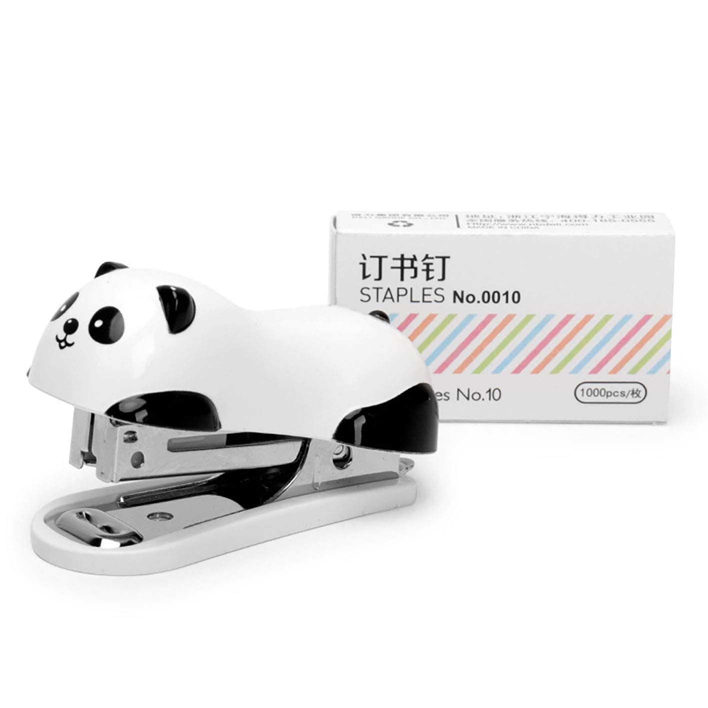 Mini Panda Desktop Stapler for 10 Sheets with 1000 Staples