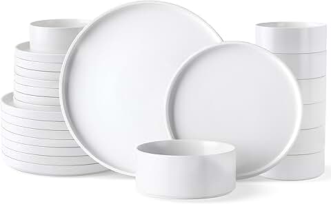 Ceramic Dinnerware Set for 8 with Plates and Bowls