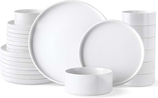 Ceramic Dinnerware Set for 8 with Plates and Bowls