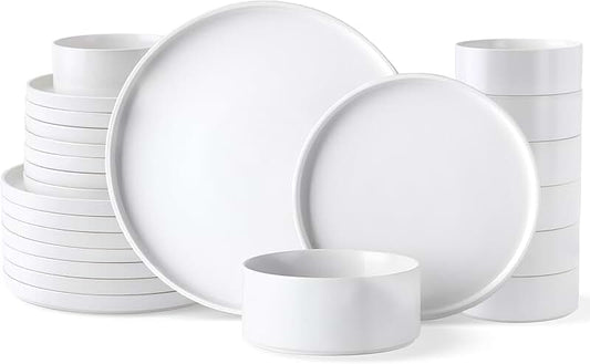 White 16-Piece Chip-Resistant Dinnerware Set for Four