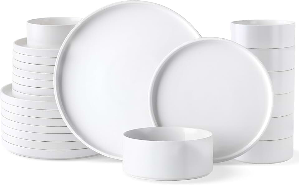 Ceramic Dinnerware Set for 8 with Plates and Bowls