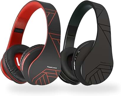 Wireless Over-Ear Headphone Bundle in Black and Red