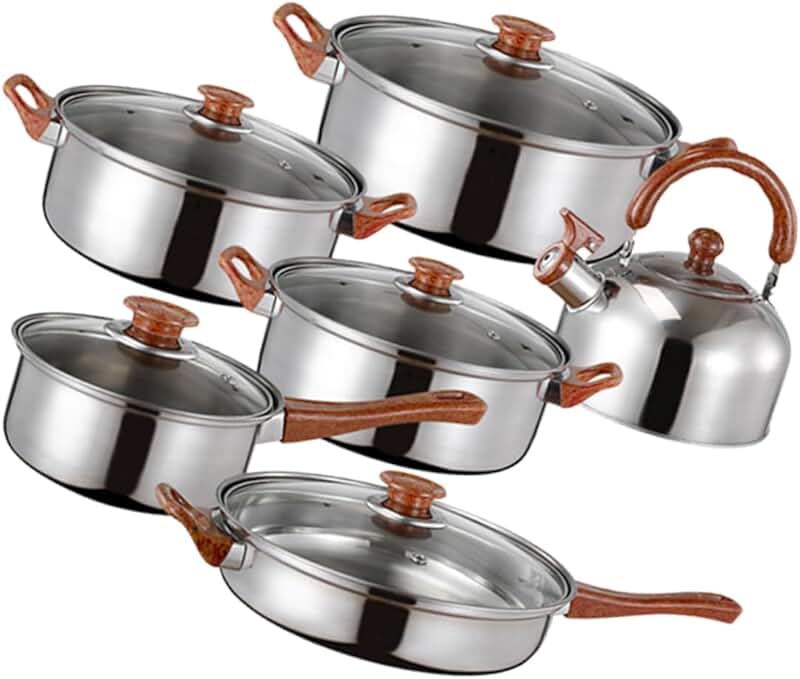 12-in-1 Stainless Steel Cookware Set for Kitchen