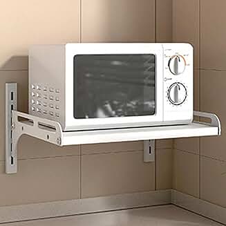 Wall-Mounted Microwave Oven Shelf, White, 46cm