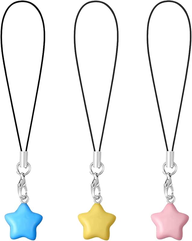 Set of four cute star phone charms for bags and keys