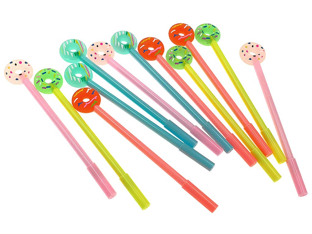 12-piece set of colorful donut-style gel pens