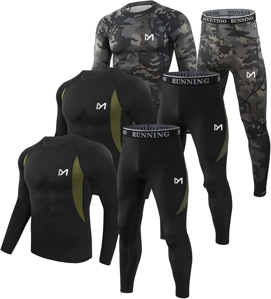 Men's Fleece-Lined Thermal Underwear Set for Cold Weather