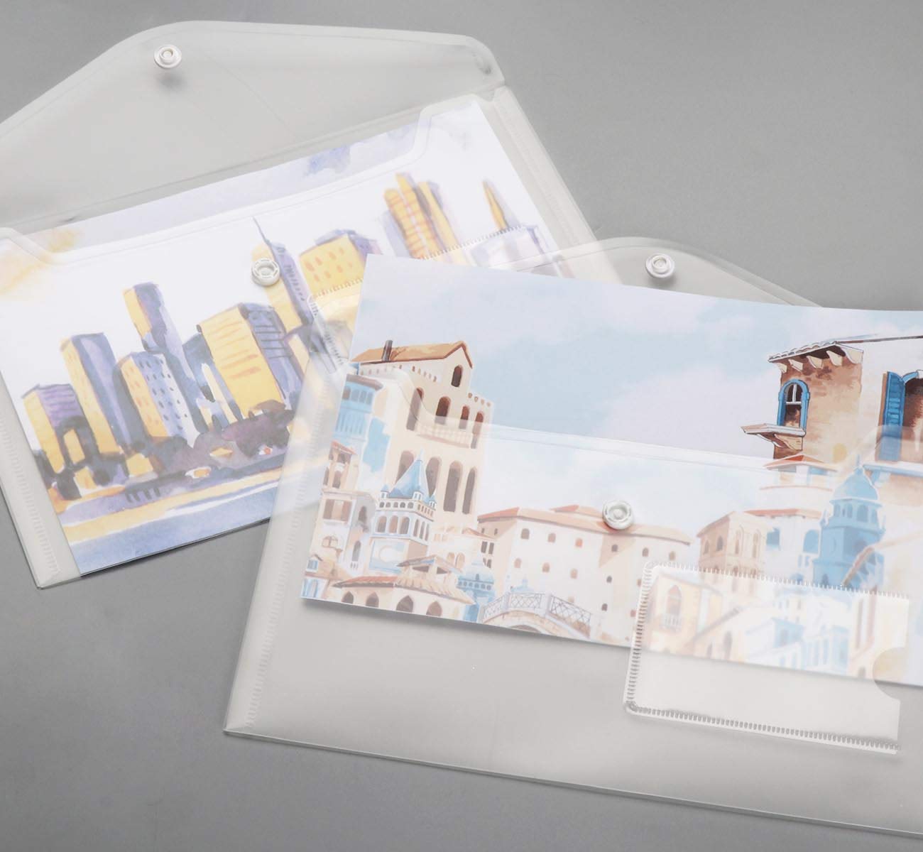 24 Clear Plastic A5 Envelopes with Snap Closure
