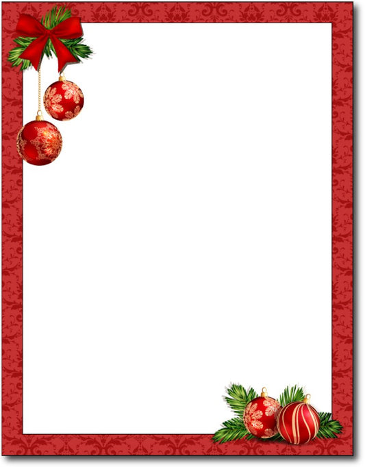 Red Bulbs Stationery Paper, 80 Sheets