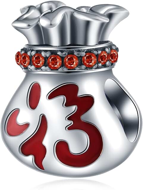 Chinese Fu Money Bag Charm for Christmas Bracelet