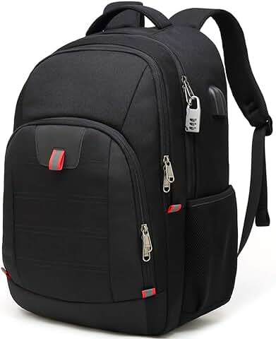 Large Water-Resistant Laptop Backpack with USB Port