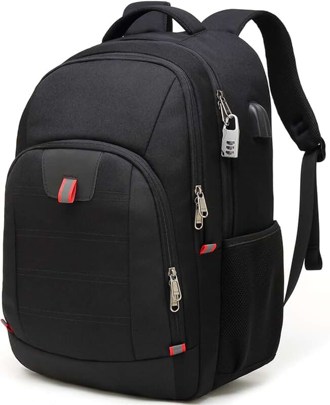 Large Water-Resistant Laptop Backpack with USB Port