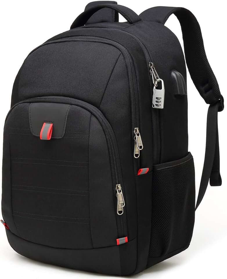 Large Water-Resistant Laptop Backpack with USB Port