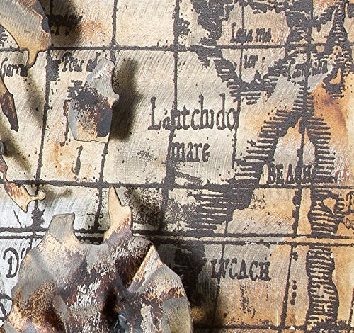 Casa 425A30 Relief World Map Wall Art, Brown, Beige