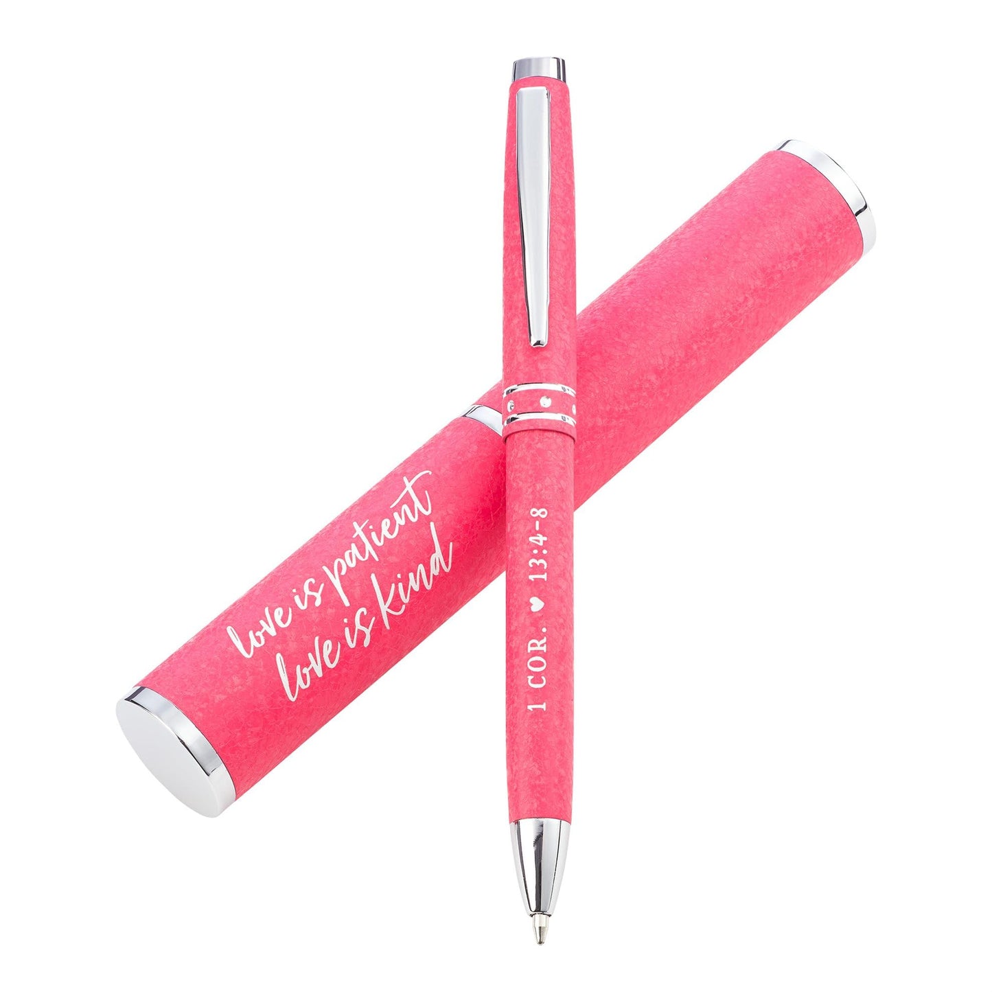 Pink Christian Love Is Patient Pen with Gift Case