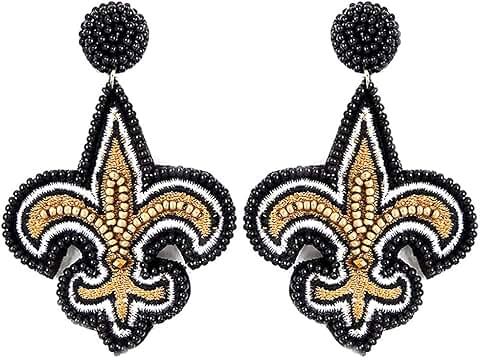 Fleur De Lis Seed Bead Post Earrings