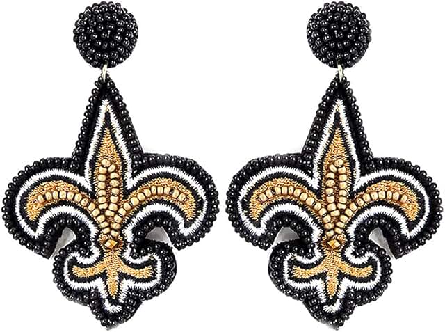 Fleur De Lis Seed Bead Post Earrings