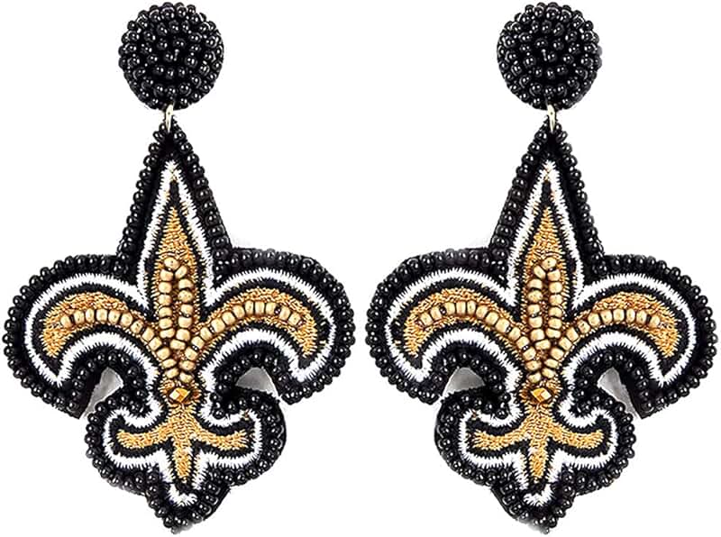 Fleur De Lis Seed Bead Post Earrings