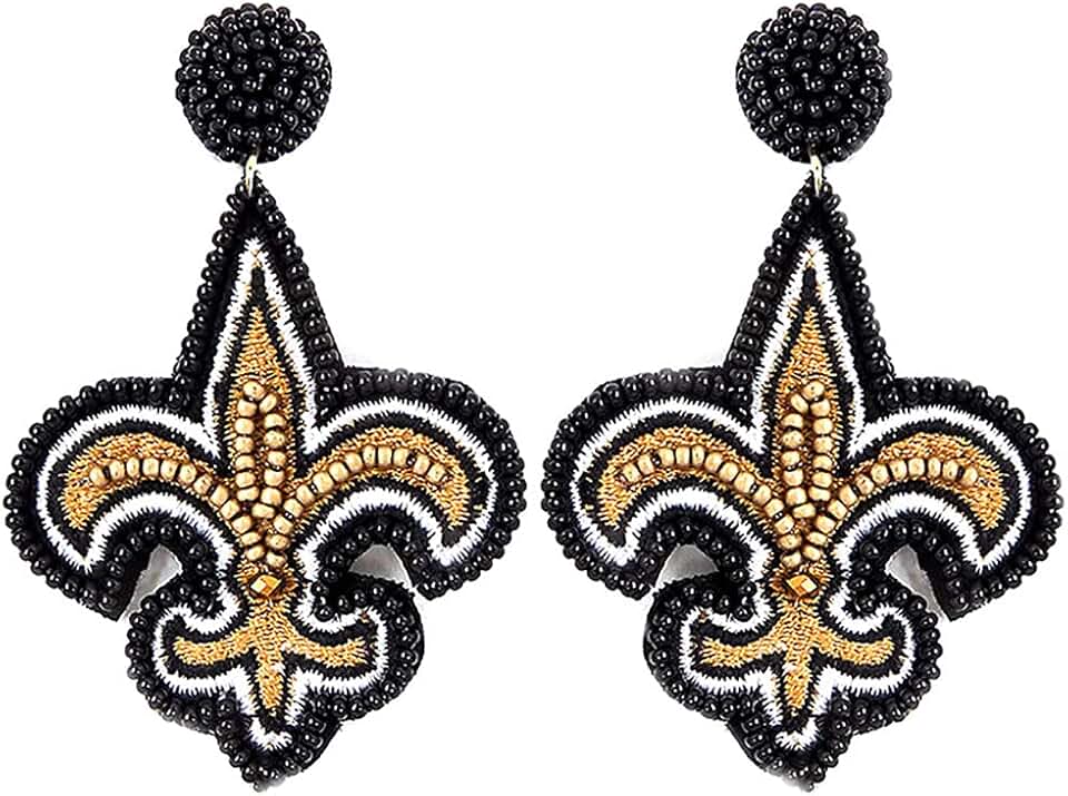 Fleur De Lis Seed Bead Post Earrings