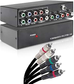 5 RCA Cables with Video Splitter, 6 Feet