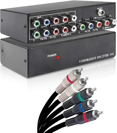 5 RCA Cables with Video Splitter, 6 Feet