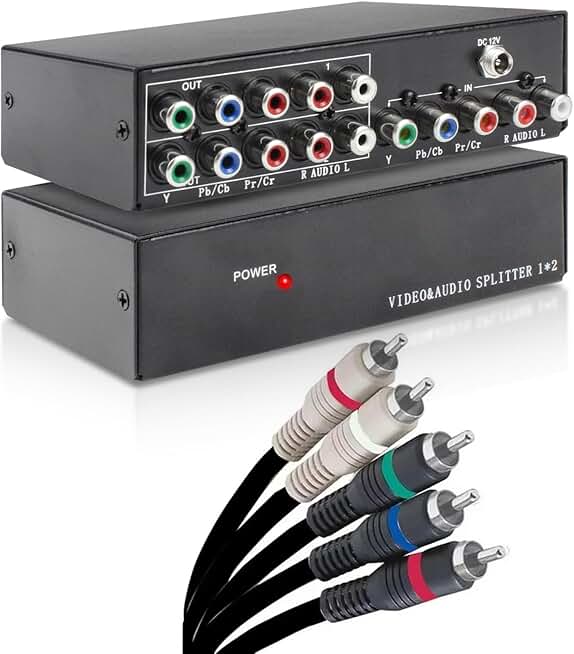 5 RCA Cables with Video Splitter, 6 Feet