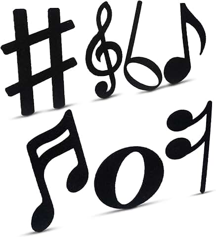 84 Black Musical Note Cutouts for Crafts and Decorations