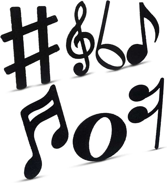 84 Black Musical Note Cutouts for Crafts and Decorations