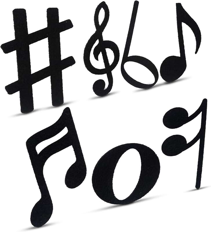 84 Black Musical Note Cutouts for Crafts and Decorations