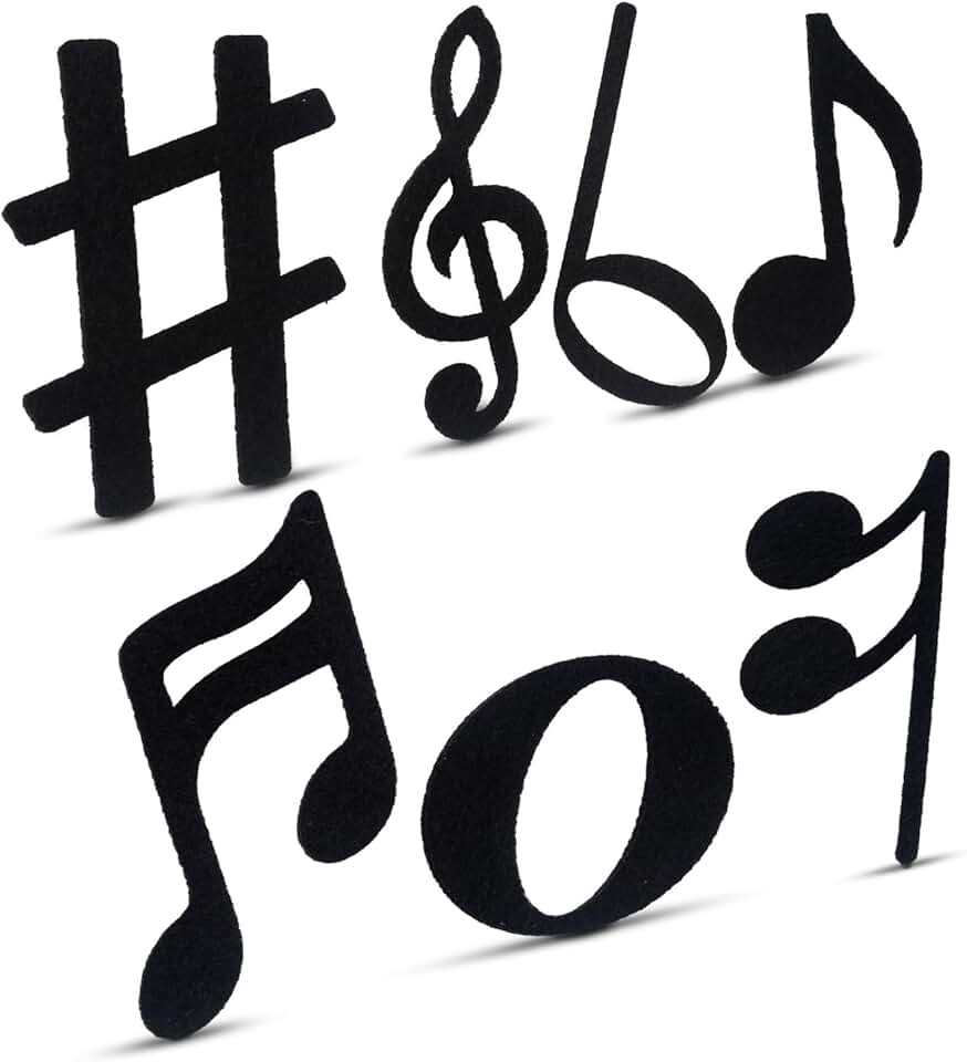 84 Black Musical Note Cutouts for Crafts and Decorations