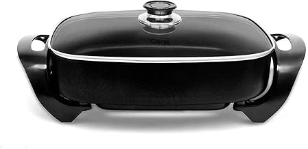 Large Non-stick Copper Electric Skillet with Lid
